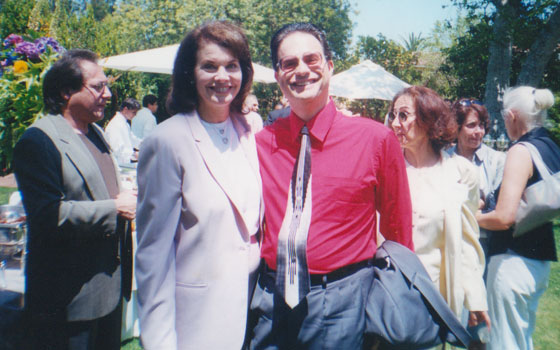 With Paramount Studios chairman Sherry Lansing - co-hosting reception in her backyard for Maryland Lt. Governor Kathleen Kennedy Townsend -2000