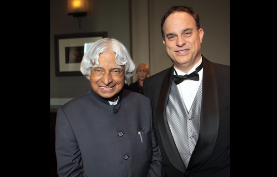 With former President of India Dr. A P J Kalam - welcoming him to National Space Society gala dinner - 2013