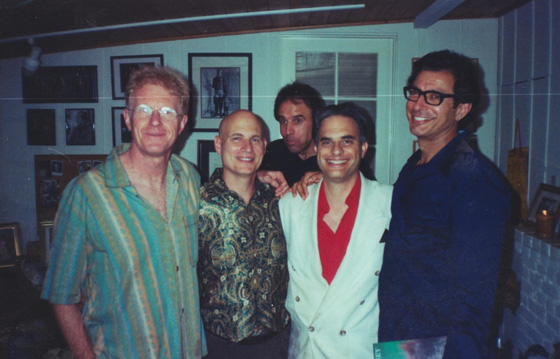 Celebrating Ed Begley, Jr.'s birthday party - with Kevin Nealon, Jeff Goldblum, and friend - 2003