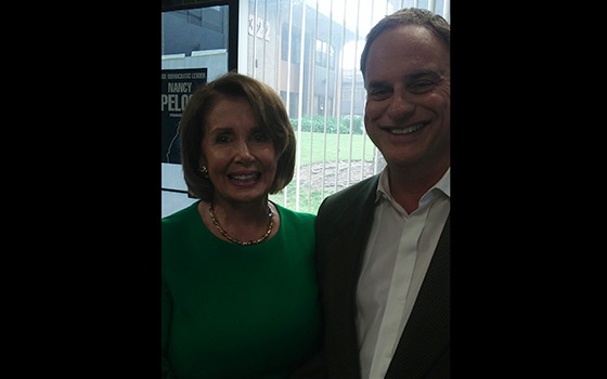 With US House of Representatives Democratic Leader Nancy Pelosi - 2 weeks before Election Day 2016